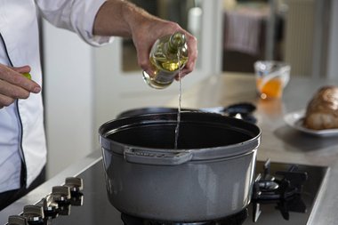 Deglaze with some wine.