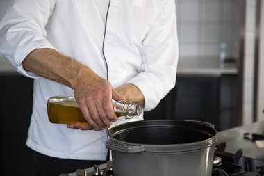 Put some oil in the pan.